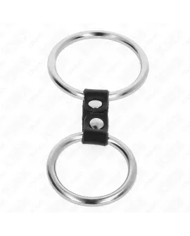 KINK - Doppelter Peniring Metall 3,7-5 cm Lederband Modell 2