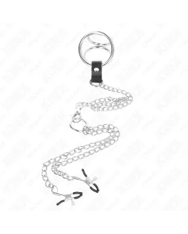 KINK - Dreifach Peniring Chrom 3-4,5cm - Kette & Brustklammen