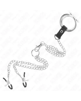 KINK - Dreifach Peniring Chrom 3-4,5cm - Kette & Brustklammen