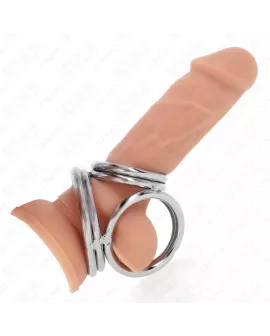 KINK - Dreifach Chrom Metall Peniring 3,8-5 cm Modell 1