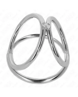 KINK Dreifach Chrom Metall Penisring - 3,8 bis 5 cm Modell 2