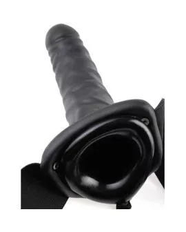 Fetish Fantasy Series - 19 cm Vibrerende Hohl-Strap-On Schwarz