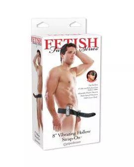 Fetish Fantasy Series - 19 cm Vibrerende Hohl-Strap-On Schwarz