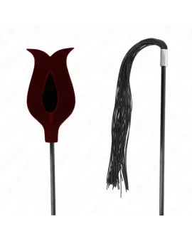 KINK Rosenform Quastenpeitsche aus Silikon - 45 cm
