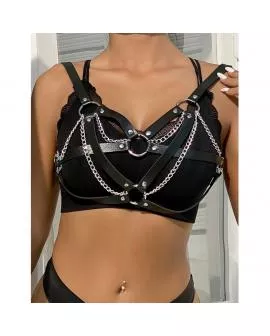SUBBLIME - 953713 PUNK BONDAGE GÜRTEL METALLSCHNALLE SCHWARZ EINE GRÖSSE
