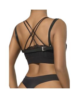 Subblime Punk Bondage Gürtel Metallschnalle Schwarz