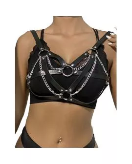 Subblime Punk Bondage Gürtel Metallschnalle Schwarz