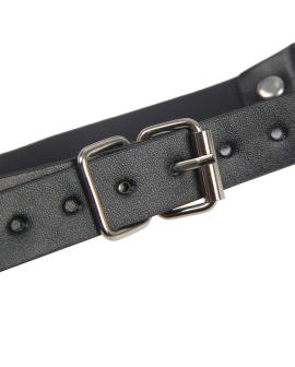Subblime Bondage Lederriemen Brustklemme - Schwarz, One Size