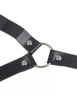 Subblime Bondage Lederriemen Brustklemme - Schwarz, One Size
