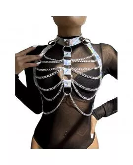 SUBBLIME - 953737 BRUSTGURT MIT RINGEN UND KETTEN SILBER EINE GRÖSSE