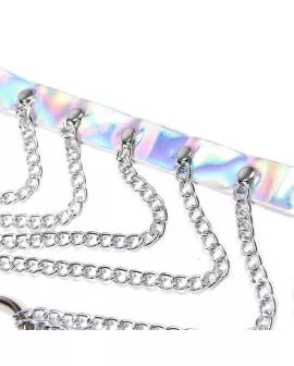 Subblime - Brustgurt mit Ringen und Ketten Silber 953737