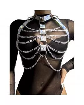SUBBLIME - 953737 BRUSTGURT MIT RINGEN UND KETTEN SILBER EINE GRÖSSE