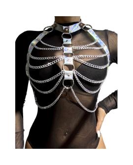 Subblime - Brustgurt mit Ringen und Ketten Silber 953737