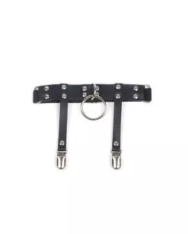 SUBBLIME Verstellbare Punk-Strümpfe Leder Schwarz - 953744