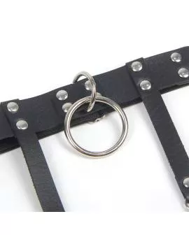 SUBBLIME Verstellbare Punk-Strümpfe Leder Schwarz - 953744