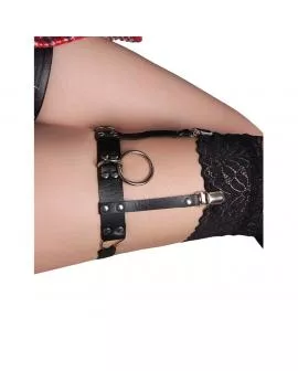 SUBBLIME - 953744 VERSTELLBARES PUNK-STRÜMPFE AUS LEDER SCHWARZ EINE GRÖSSE