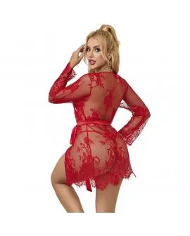 SUBBLIME - 953782 SPITZEN-NACHTHEMD + STRING ROT L/XL