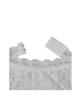 SUBBLIME Spitzen-Bodysuit Weiß L/XL - Erotik