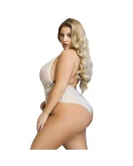 SUBBLIME Spitzen-Bodysuit Weiß L/XL - Erotik