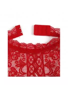 SUBBLIME - 953874 BODYSUIT MIT OFFENEN CUPS ROT S/M
