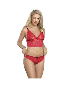 Subblime - Seiden-Nachthemd mit Spitzen-Höschen Rot L/XL