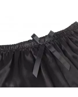 SUBBLIME - 953942 LÄSSIGE SEIDENNACHTHEMD + SPITZENHOSE SCHWARZ L/XL