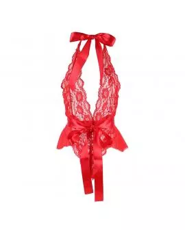 SUBBLIME - 953980 SEXY BODY MIT RÜSCHEN + GÜRTEL ROT L/XL