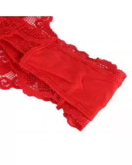 SUBBLIME - 953980 SEXY BODY MIT RÜSCHEN + GÜRTEL ROT L/XL