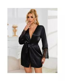 SUBBLIME Spitzenhemd + String Schwarz S/M - 953997