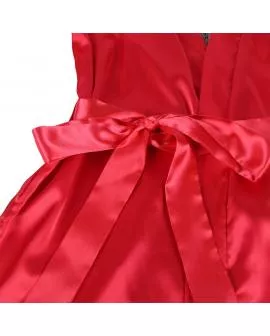 SUBBLIME - 954024 SPITZEN-UNTERHEMD MIT TRANSPARENTEM RÜCKEN UND STRING, ROT/SCHWARZ, L/XL