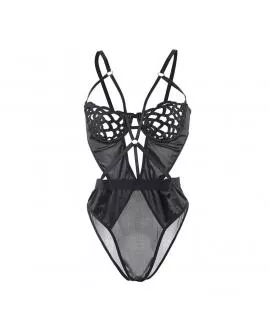 SUBBLIME - 954055 SEXY SPITZEN-BODY SCHWARZ S/M