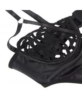 SUBBLIME - 954055 SEXY SPITZEN-BODY SCHWARZ S/M