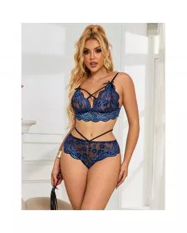 SUBBLIME - 954062 BH + HÖSCHEN SPITZE BLAU S/M