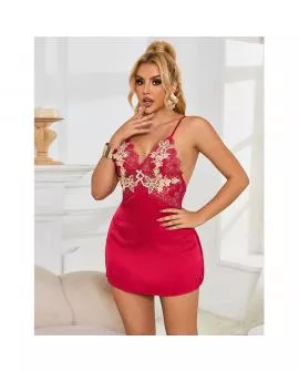 SUBBLIME - 954130 BABYDOLL MIT ROTEM BLUMENMUSTER L/XL