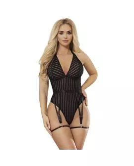 SUBBLIME - 954154 BODY MIT STRUMPFGÜRTEL SCHWARZ L/XL