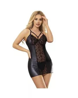 SUBBLIME Erotisches Lederkleid + Tanga Schwarz L/XL - 954178