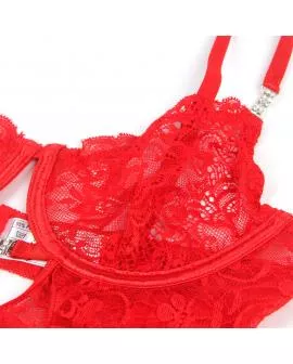SUBBLIME - 954208 SPITZEN-BABYDOLL MIT VERSTELLBAREN TRÄGERN ROT S/M