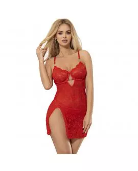 SUBBLIME - 954208 SPITZEN-BABYDOLL MIT VERSTELLBAREN TRÄGERN ROT S/M