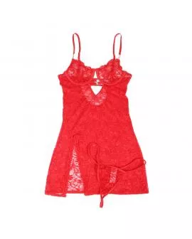 SUBBLIME - 954208 SPITZEN-BABYDOLL MIT VERSTELLBAREN TRÄGERN ROT S/M