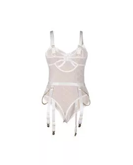 Subblime - Body mit Ketten und Strumpfgürtel weiß L/XL 954291