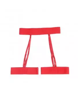 SUBBLIME - 954338 BH + STRING + STRUMPFGÜRTEL MIT HERZDRUCK ROT L/XL