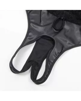 SUBBLIME - 954383 SEXY BODY MIT STRUMPFGÜRTEL SCHWARZ S/M