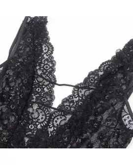 SUBBLIME - 954383 SEXY BODY MIT STRUMPFGÜRTEL SCHWARZ S/M