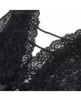 SUBBLIME - 954390 SEXY BODY MIT STRUMPFGÜRTEL SCHWARZ L/XL