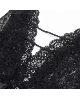 SUBBLIME - 954390 SEXY BODY MIT STRUMPFGÜRTEL SCHWARZ L/XL