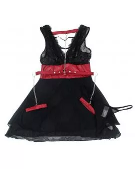SUBBLIME - 954420 BONDAGE-KLEID AUS SPITZE SCHWARZ S/M