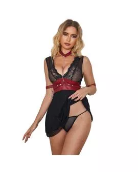 SUBBLIME Bondage-Kleid aus Spitze Schwarz L/XL - 954437