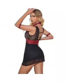 SUBBLIME - 954420 BONDAGE-KLEID AUS SPITZE SCHWARZ S/M