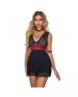 SUBBLIME - 954420 BONDAGE-KLEID AUS SPITZE SCHWARZ S/M