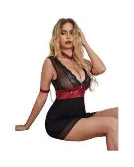 SUBBLIME - 954420 BONDAGE-KLEID AUS SPITZE SCHWARZ S/M